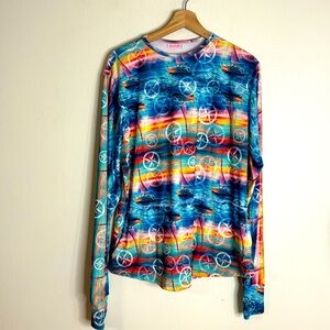 Rejane monetti ladies stretch outdoors beach fishing long sleeve tennis top XL